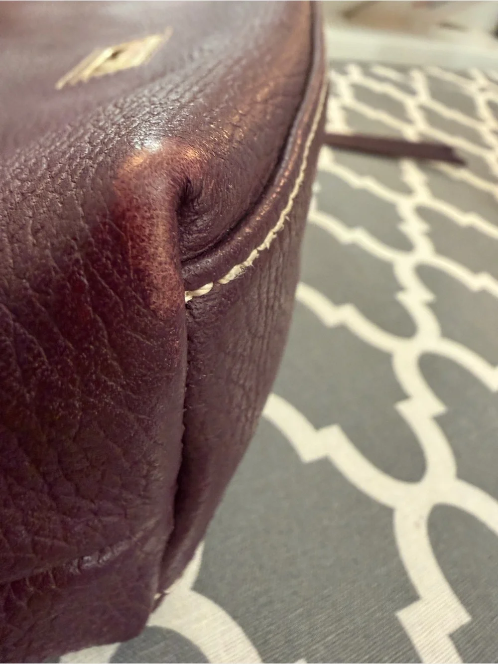 Dooney & Bourke Burgundy Leather Satchel with Gold Hardware